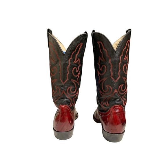 Vintage Eel Burgandy Men\'s Boots Sz 9.5 Not Nicona Or Dan Post Mark Wore Off main image 10